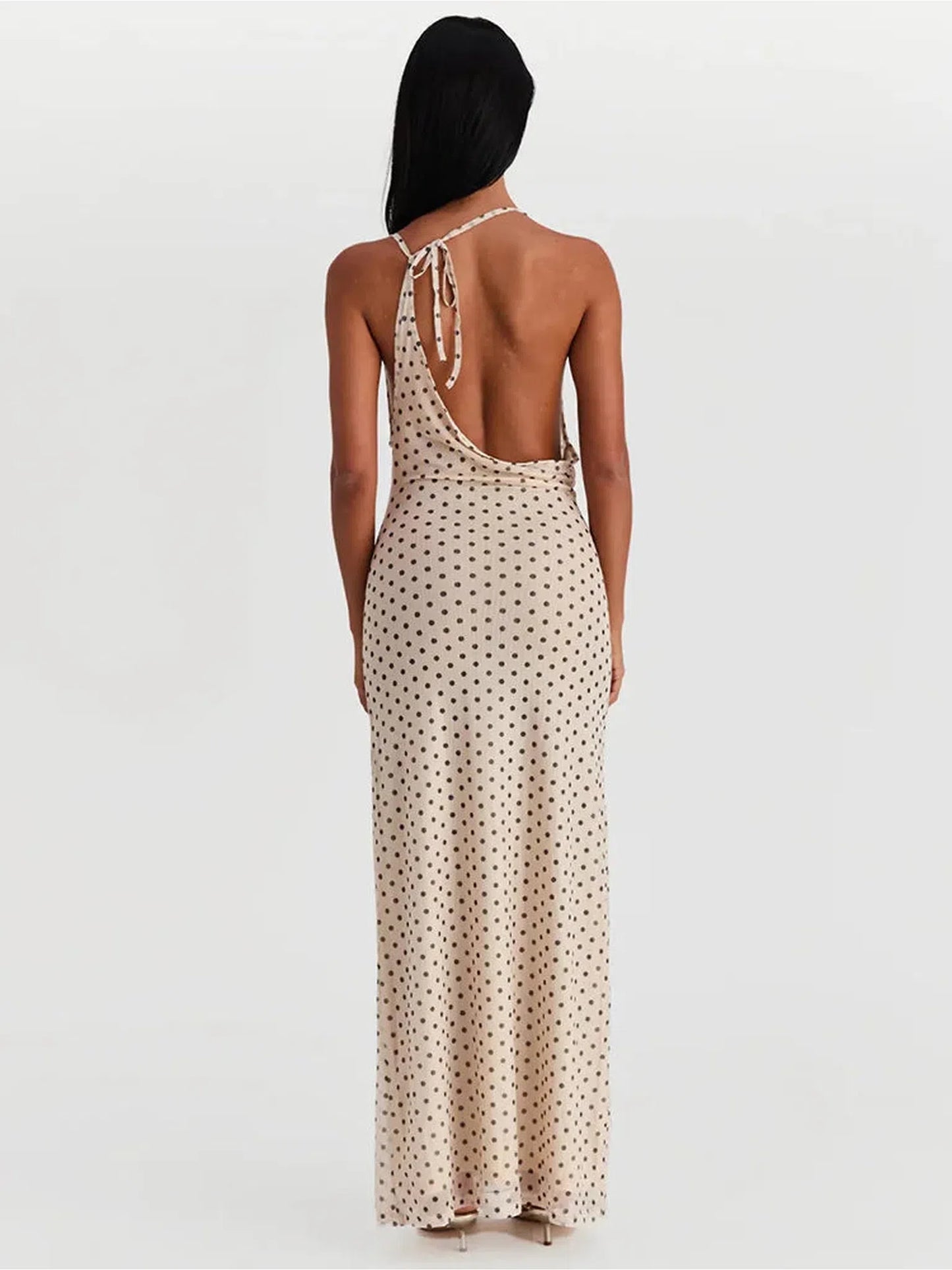 Polka Dot Spaghetti Strap Bodycon Dress for Women