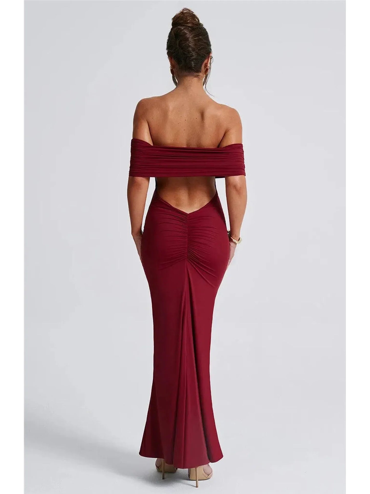 Strapless Backless Sexy Maxi Dress for Women Black