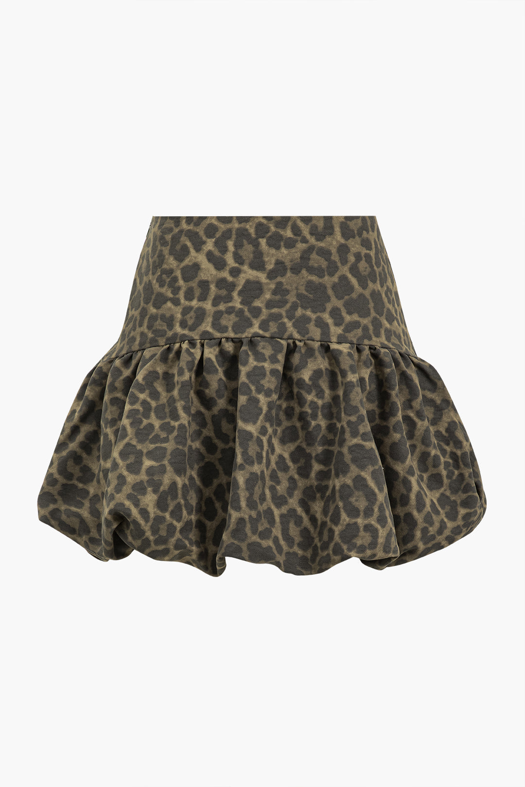 Leopard Print Ruffle Mini Skirt