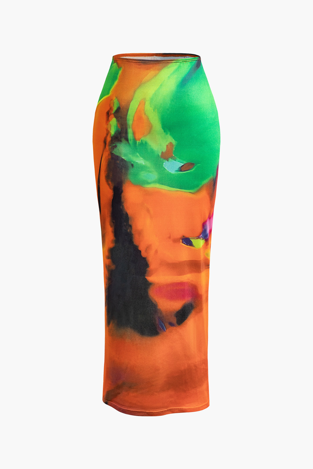 Tie Dye Maxi Skirt in High Stretch Fabric