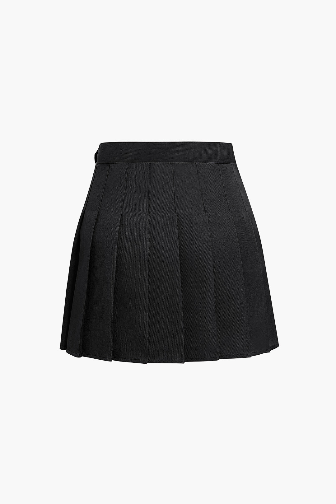 Basic Pleated Mini Skirt in Elegant Polyester Fabric