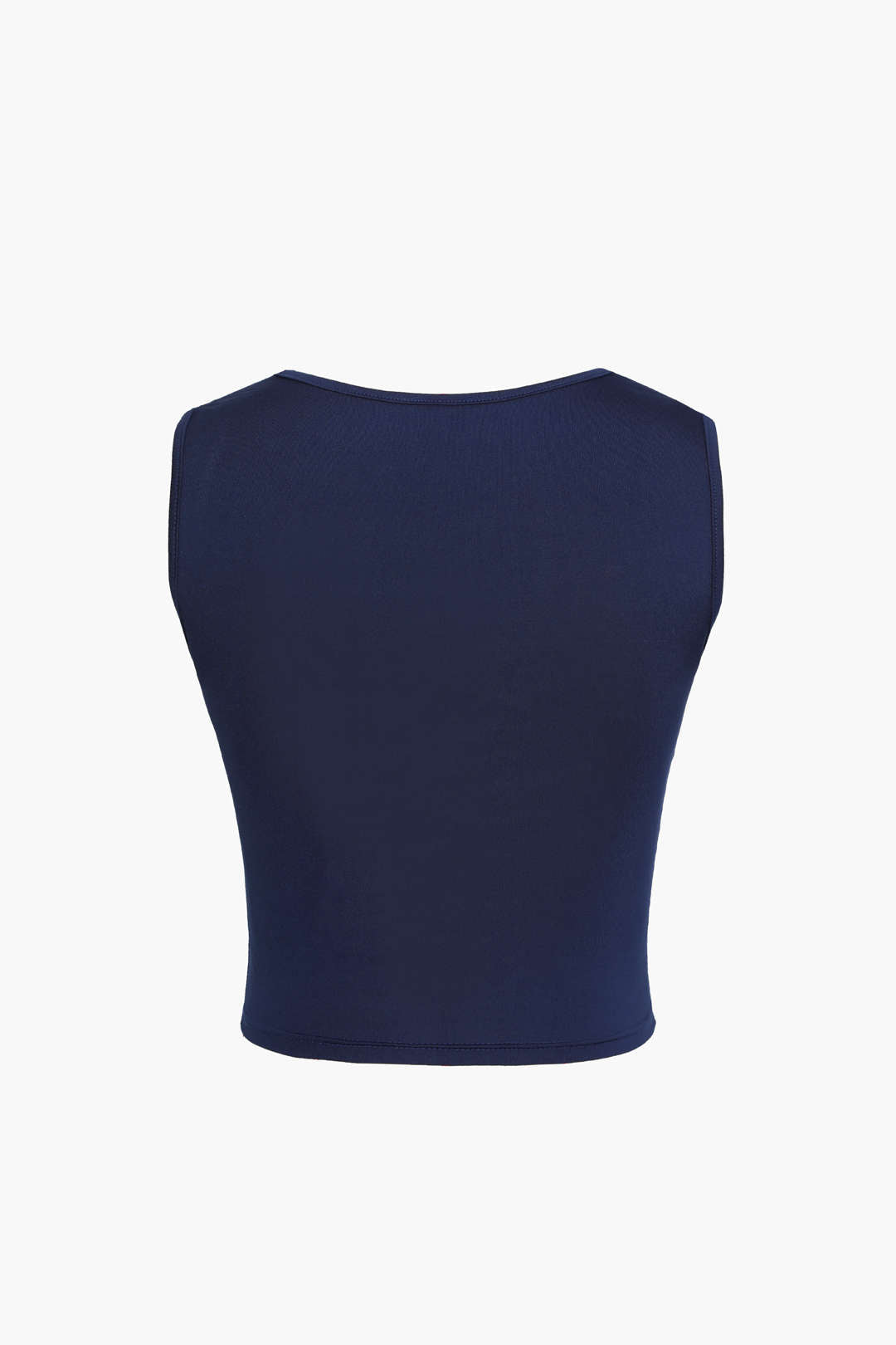 Basic Square Neck Cropped Tank Top in Jersey Fabric