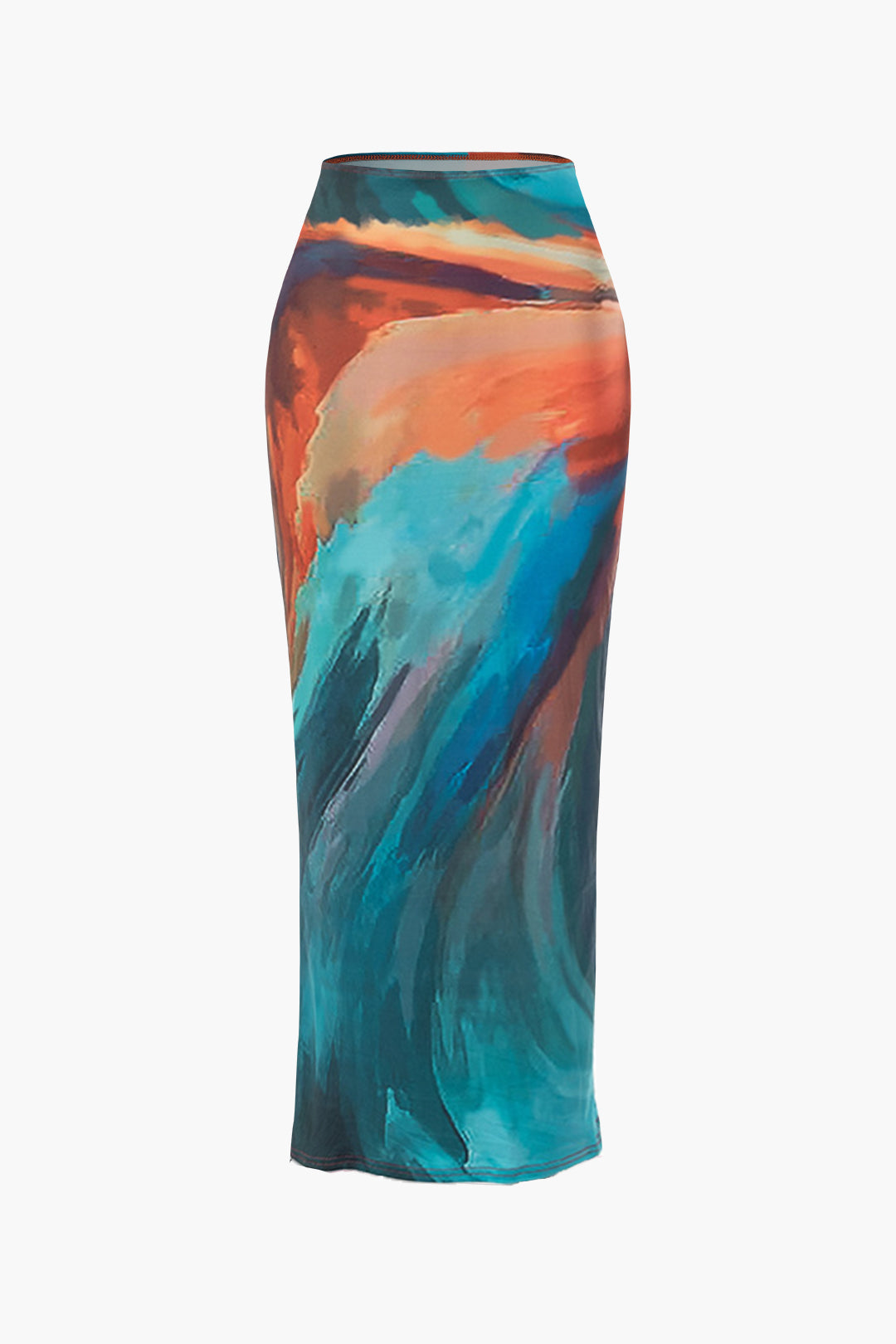 Tie Dye Maxi Skirt in High Stretch Fabric