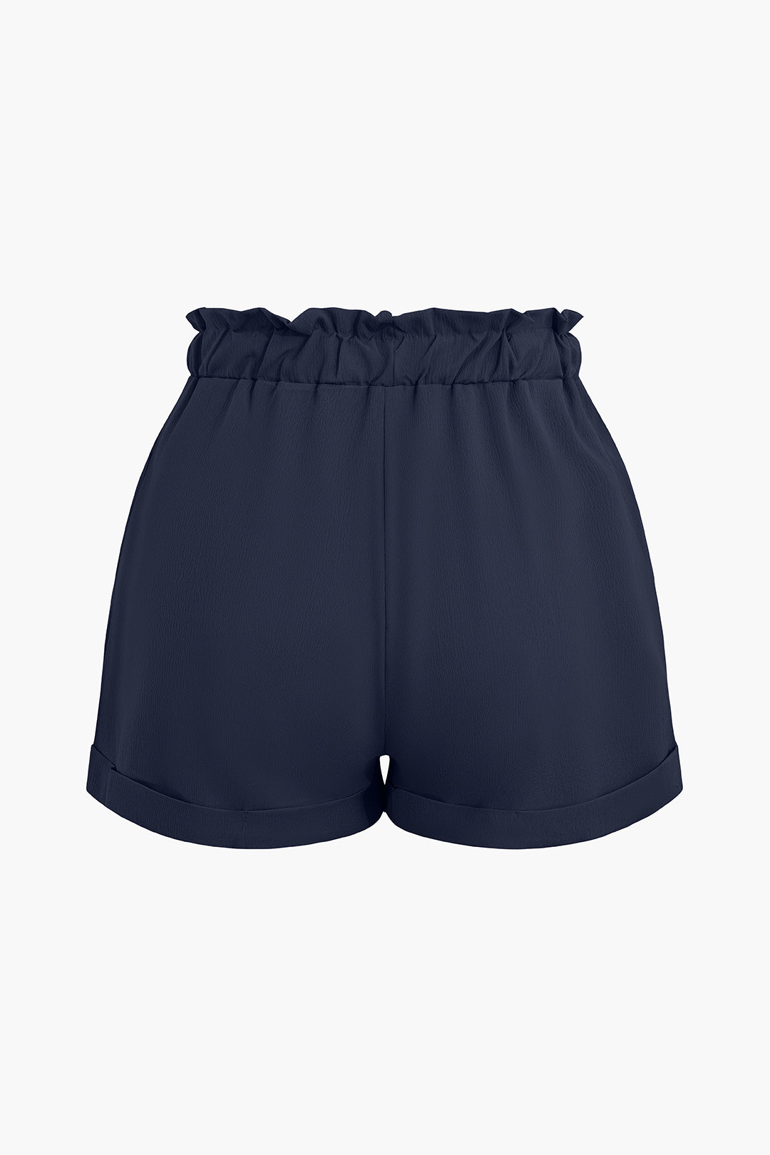 Casual Drawstring Rolled Hem Shorts