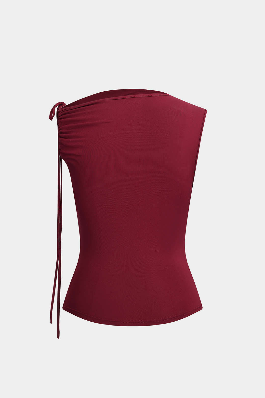 Ruched Asymmetrical Drawstring Tank Top