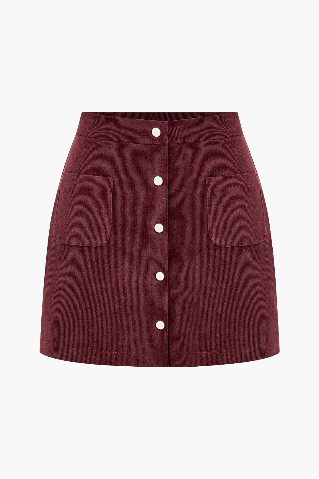 Fitted Corduroy Button Skirt for Casual Wear