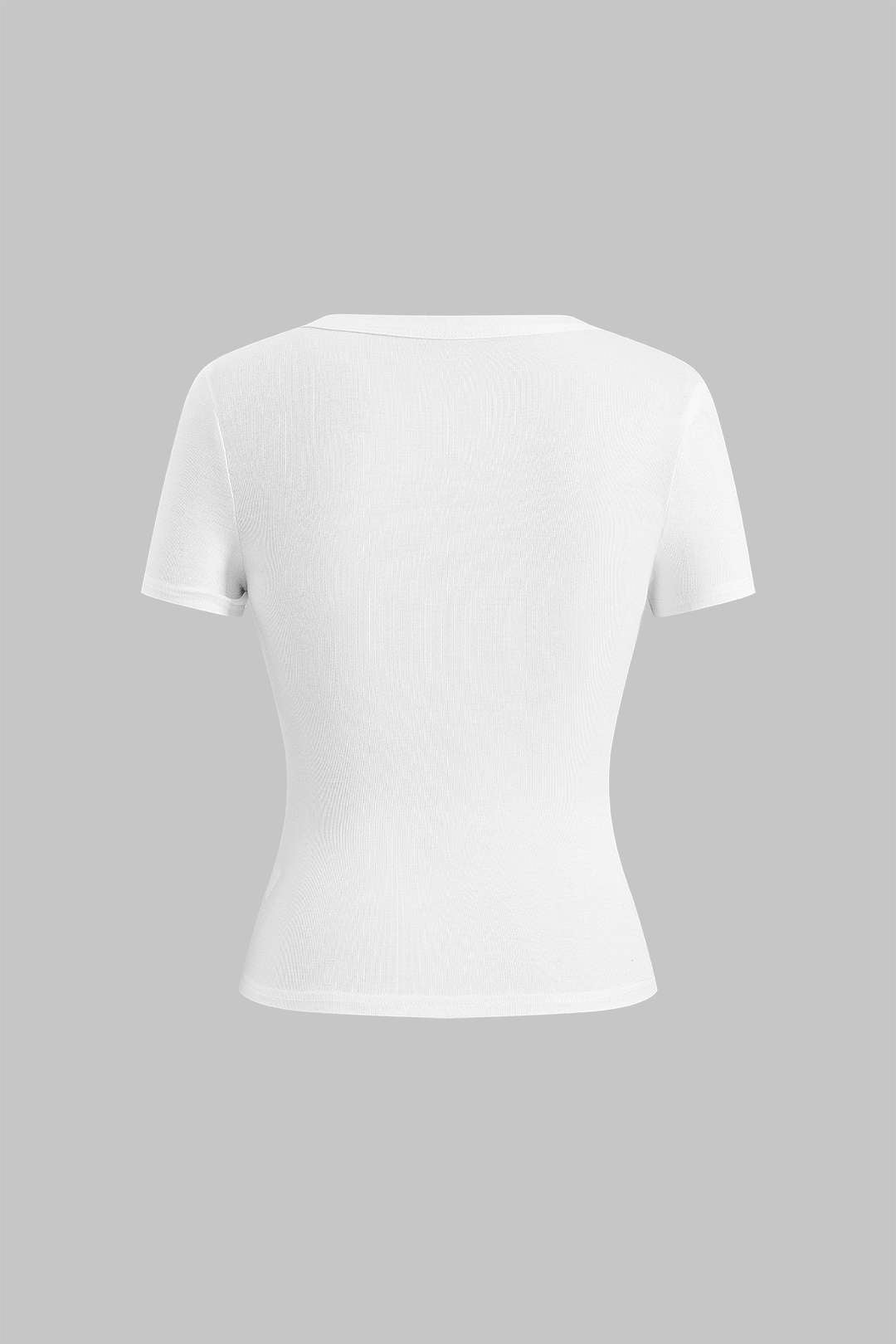 Fitted V-Neck Short Sleeve T-Shirt