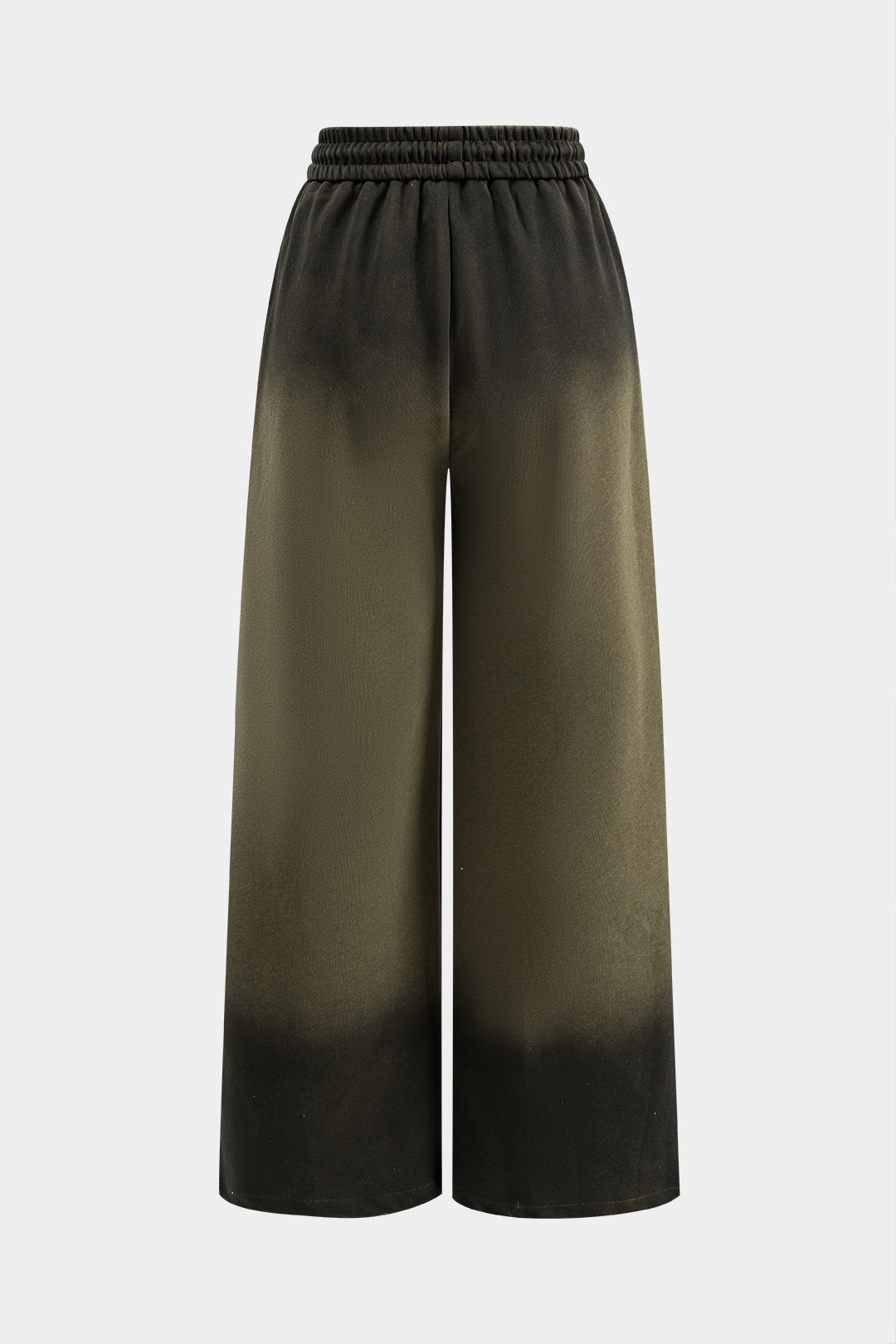 Ruched Drawstring Wide Leg Trousers in Jersey Fabric