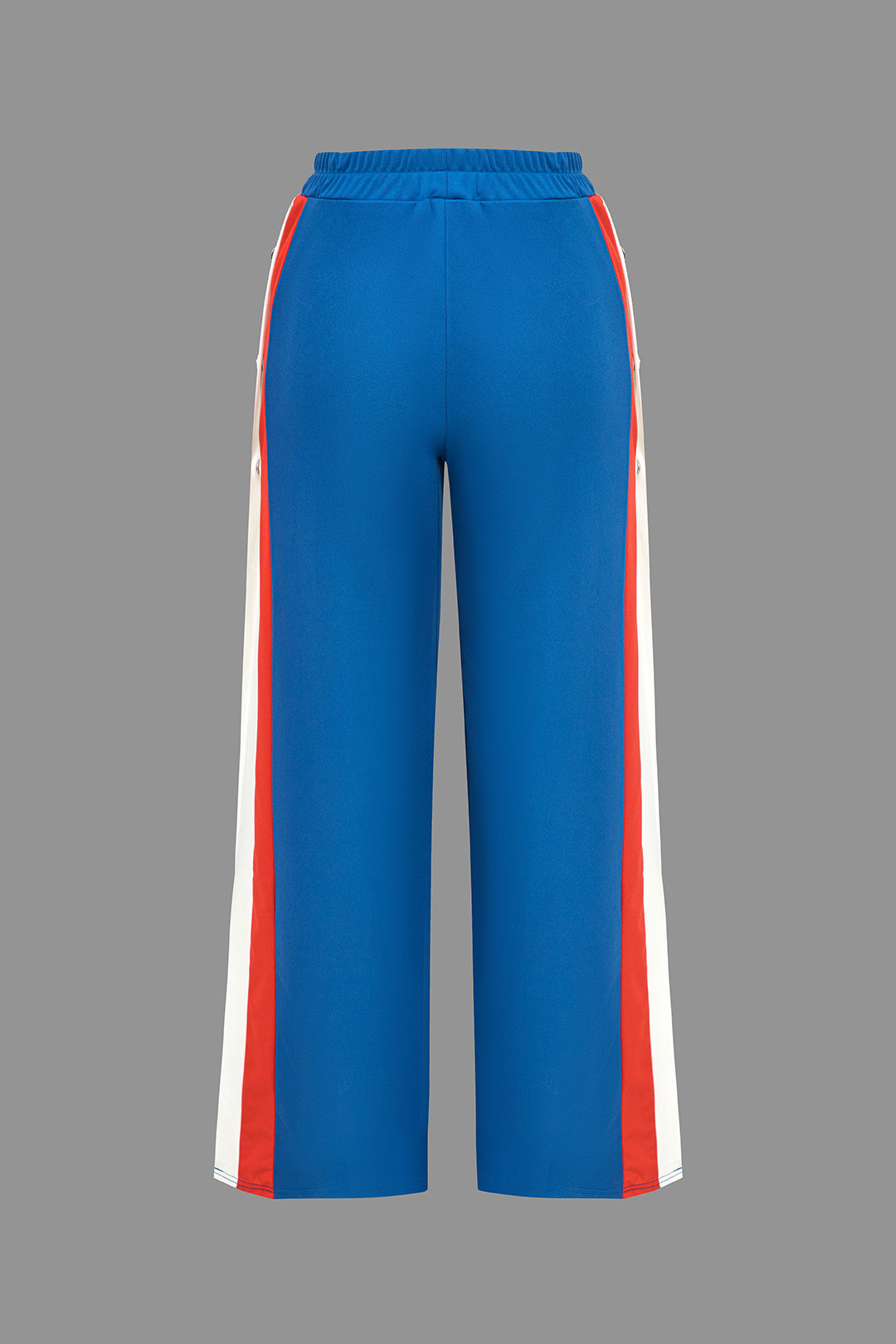 Color Block Wide Leg Trousers in Jersey Fabric