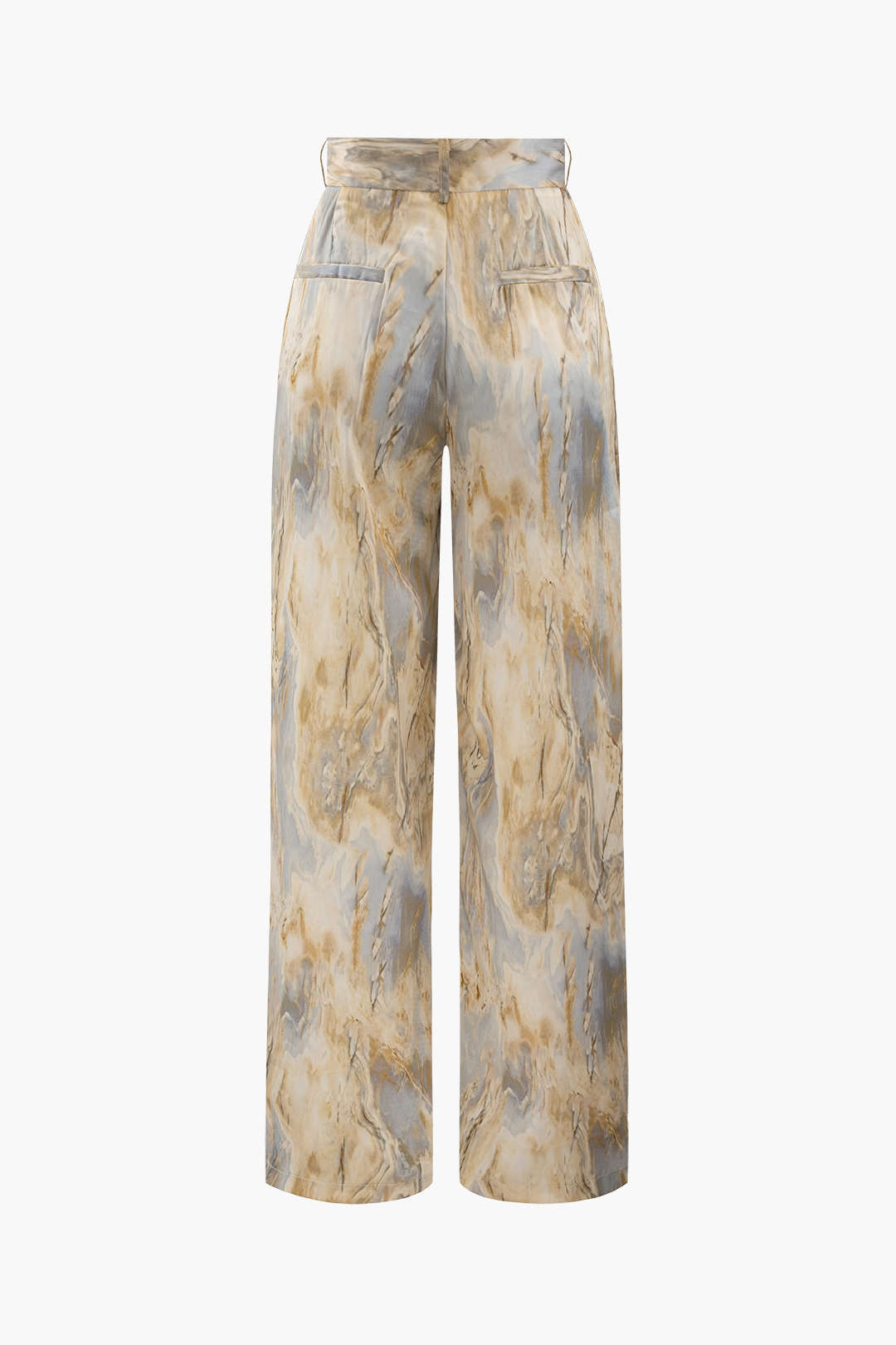 Marble Print High Waisted Straight Leg Pants