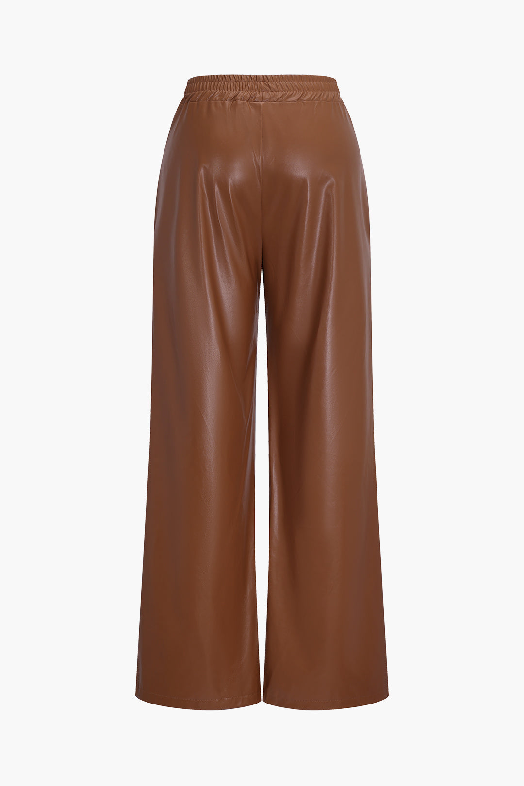 Faux Leather Pocket Wide Leg Trousers