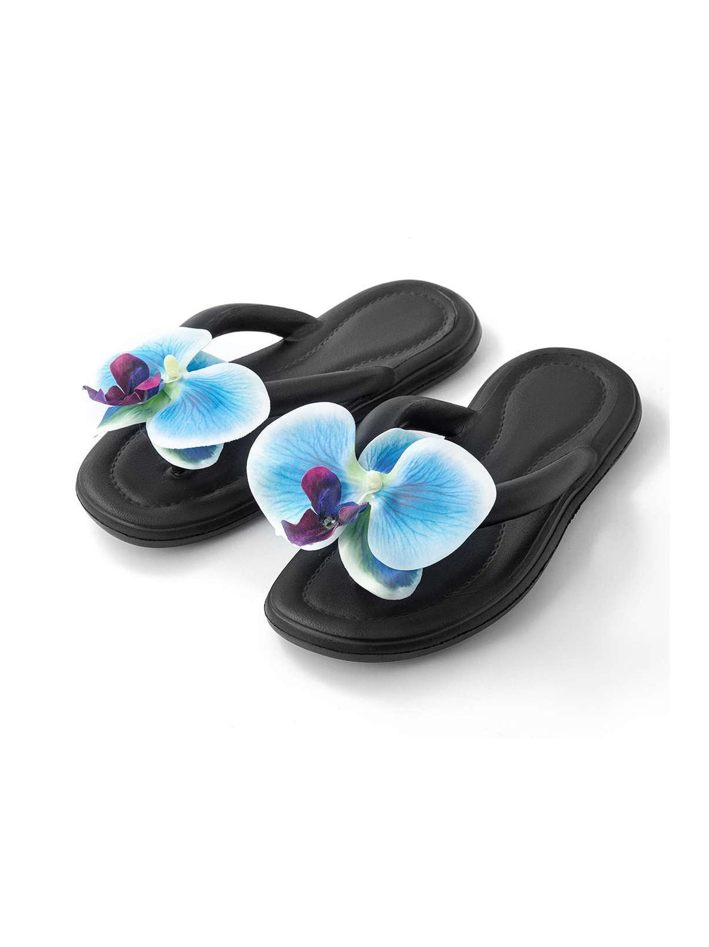 Orchid Decoration Flip Flop Slippers for Summer Comfort