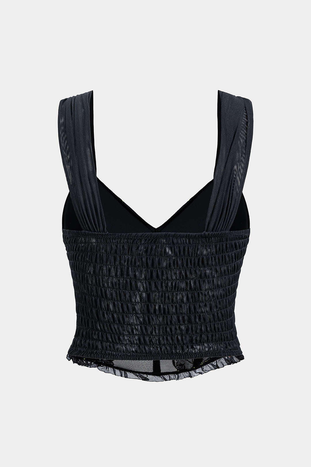 Mesh Embroidery Bustier Cami Top