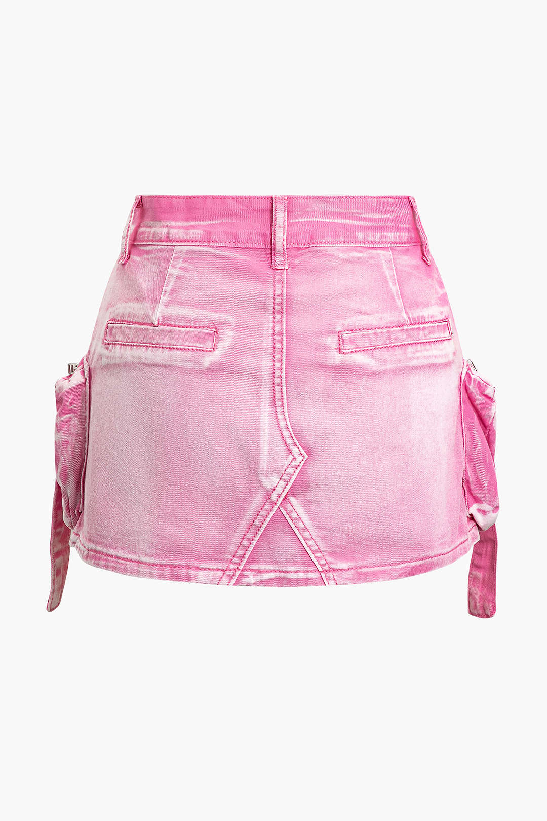 Faded Pocket Denim Mini Skirt for Casual Style