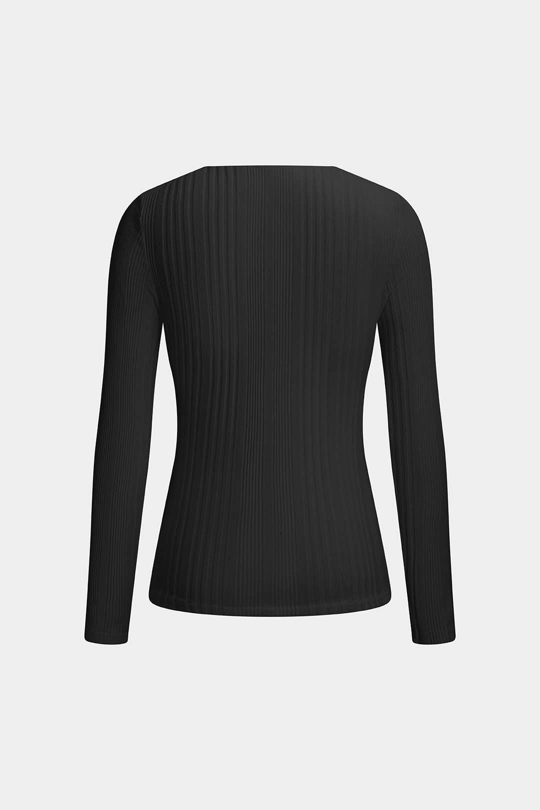 Cut Out Long-Sleeve Top in Soft Rayon Blend