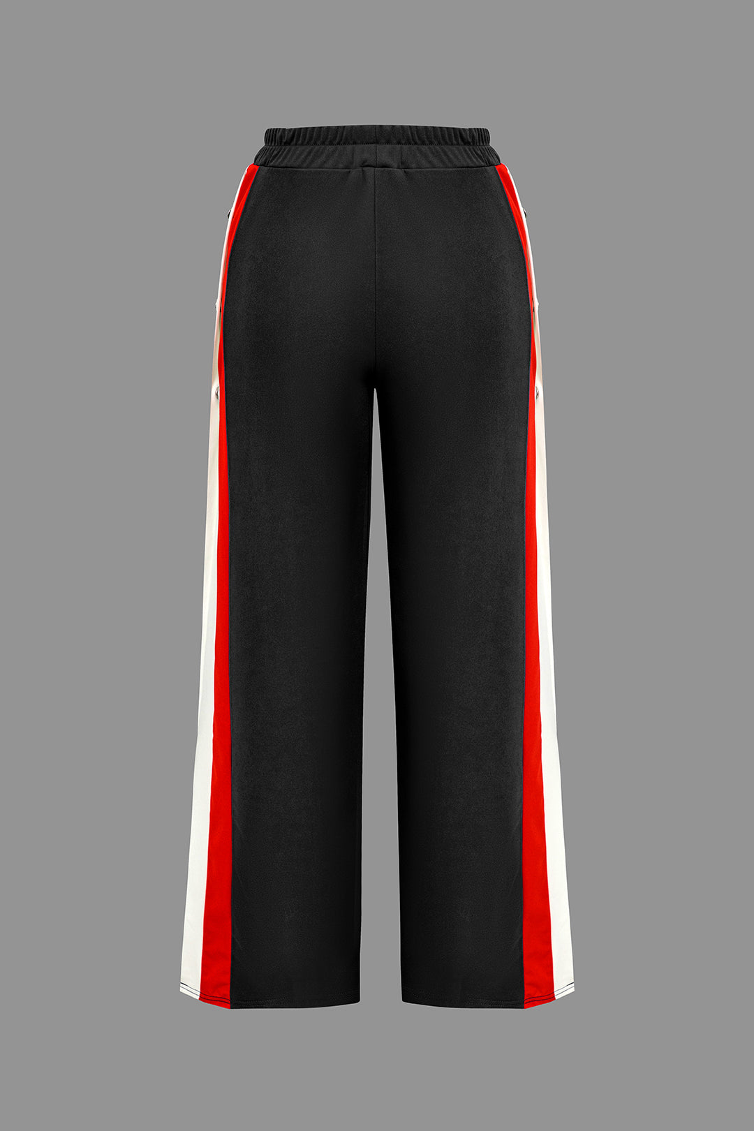 Color Block Wide Leg Trousers in Jersey Fabric