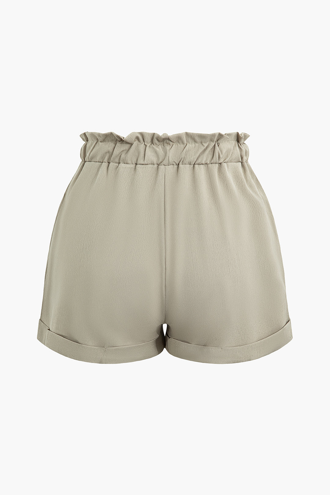 Casual Drawstring Rolled Hem Shorts