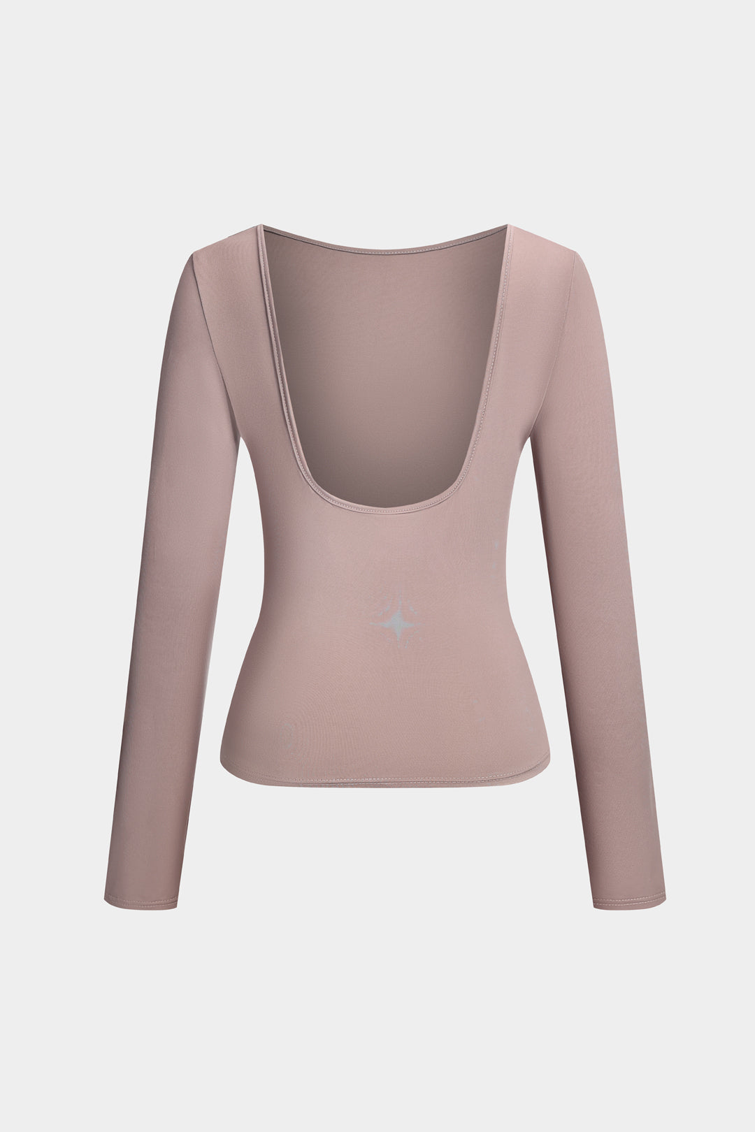 Backless Long-Sleeve Fitted Top