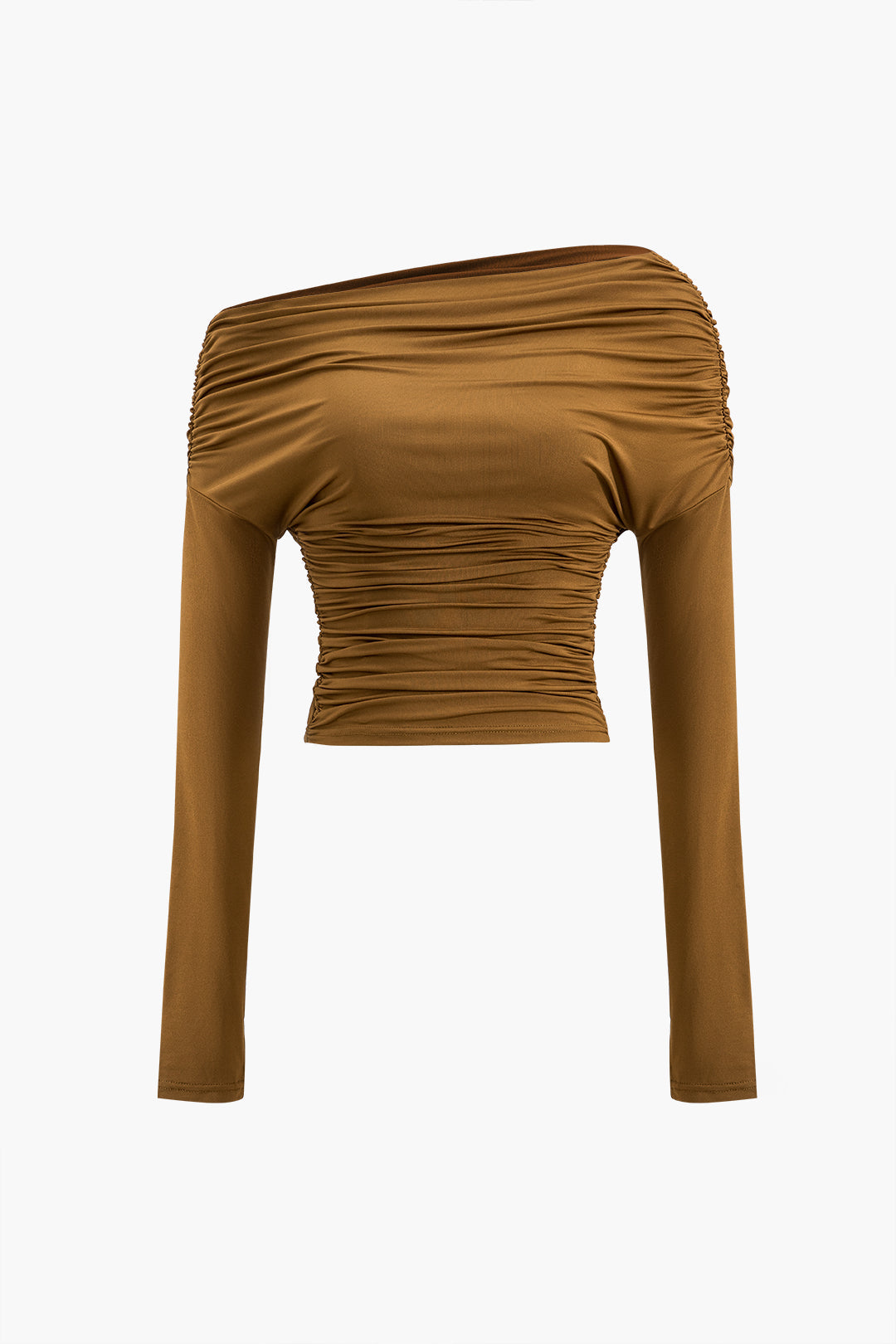 Ruched Long-Sleeve Top in Loose Fit