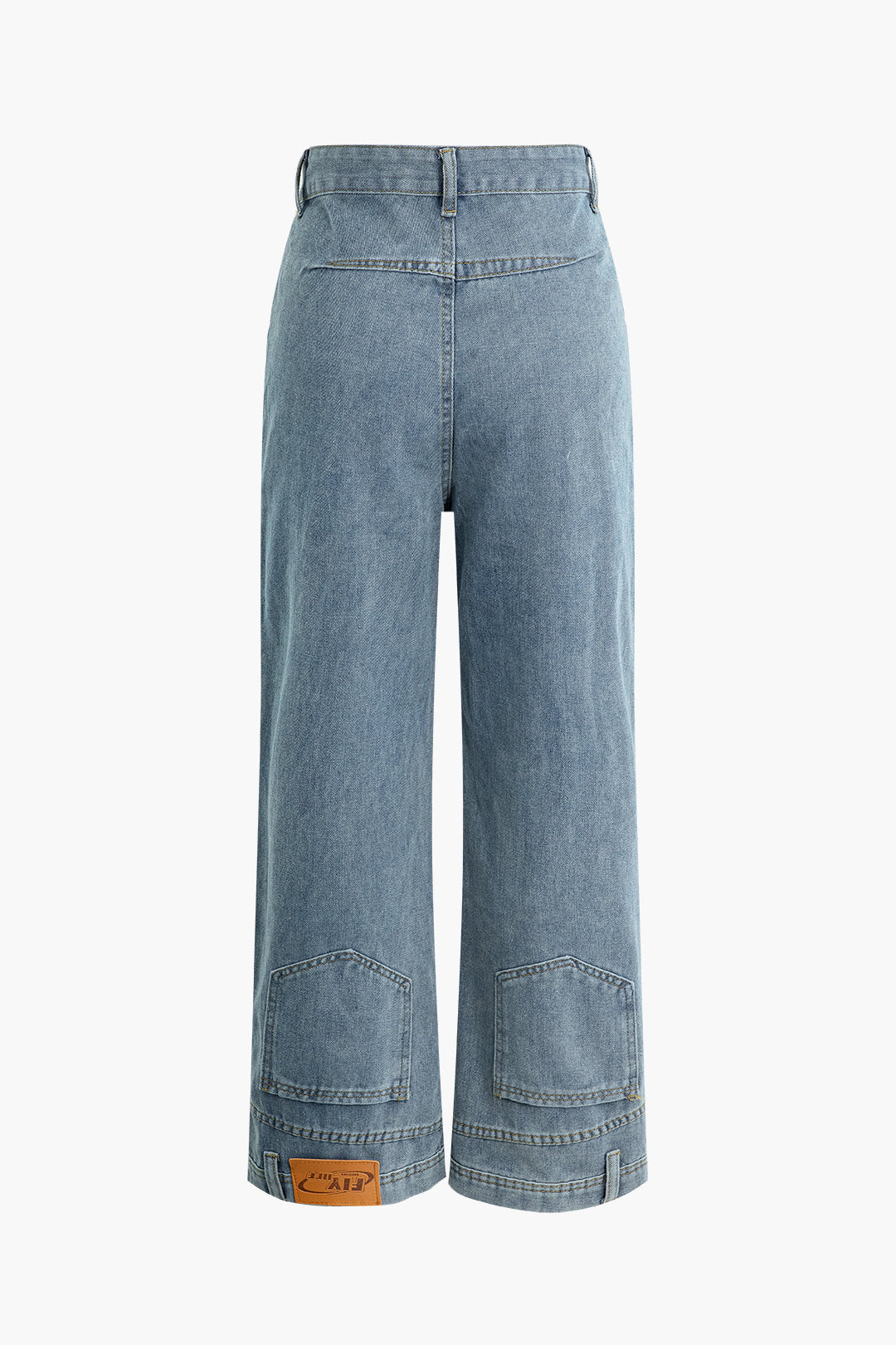 Faded Wide Leg Denim Jeans for Casual Style