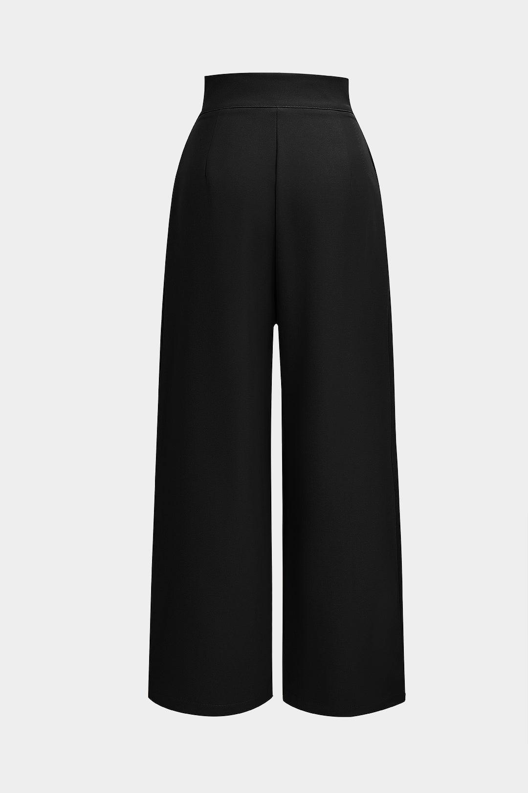 Wide Leg Pleated Trousers in Twill Fabric