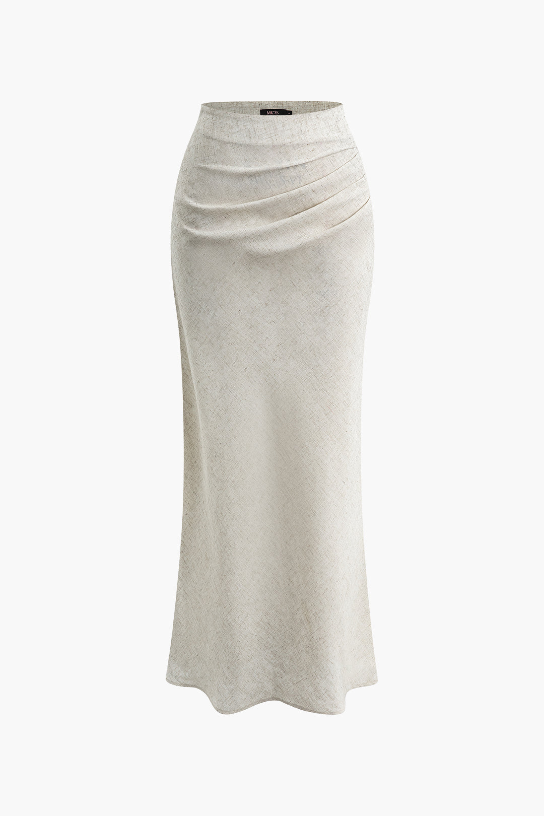 Linen Ruched Mermaid Maxi Skirt