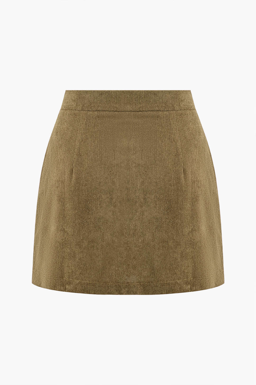 Fitted Corduroy Button Skirt for Casual Wear