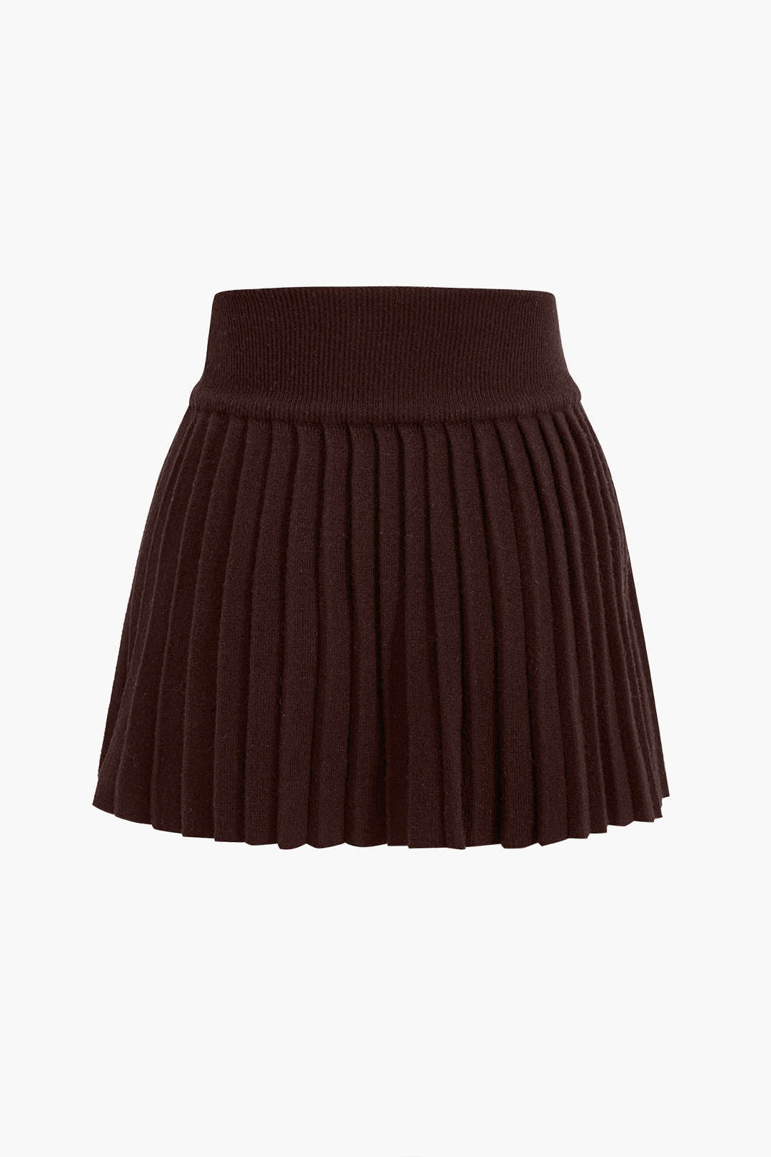 Basic Knit Pleated Skirt in Fitted Style