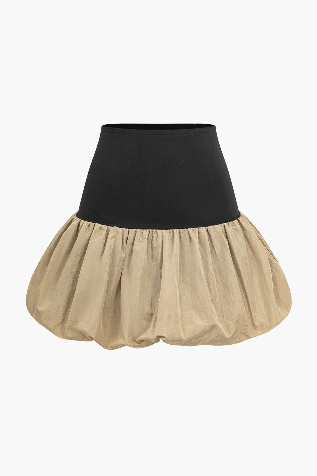 Patchwork Puff Mini Skirt in Jersey Fabric