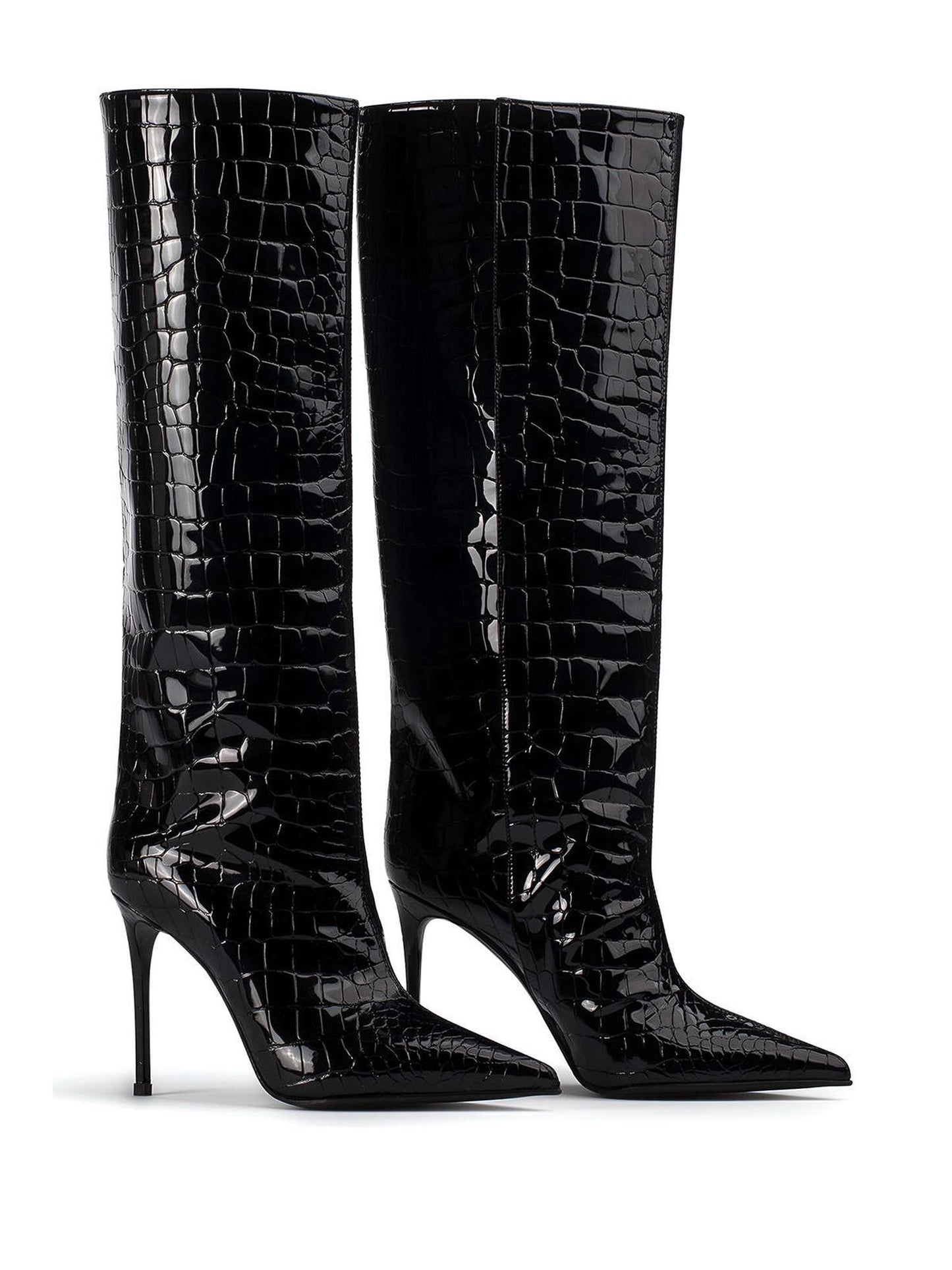 Crocodile Leather High Tube Over The Knee Boots