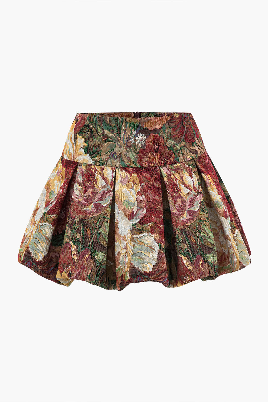 Floral Print High Waist Pleated Skirt