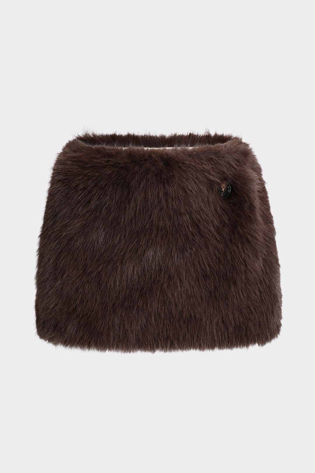 Faux Fur Button Mini Skirt for Casual Style