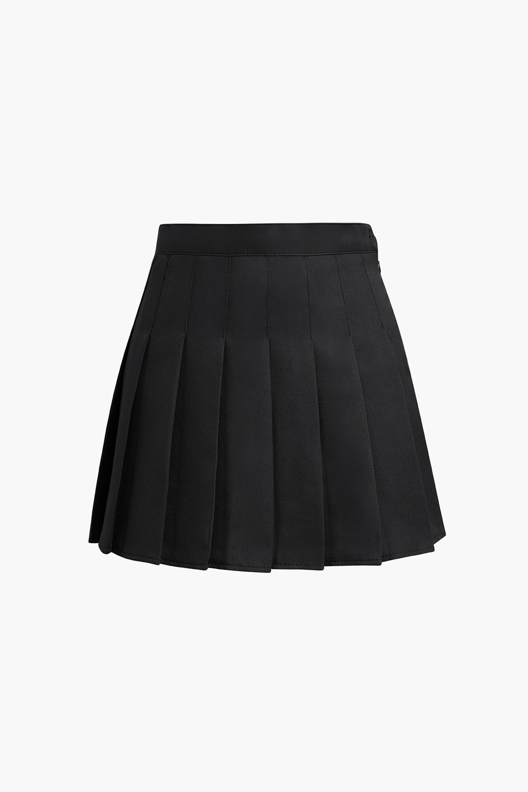 Basic Pleated Mini Skirt in Elegant Polyester Fabric