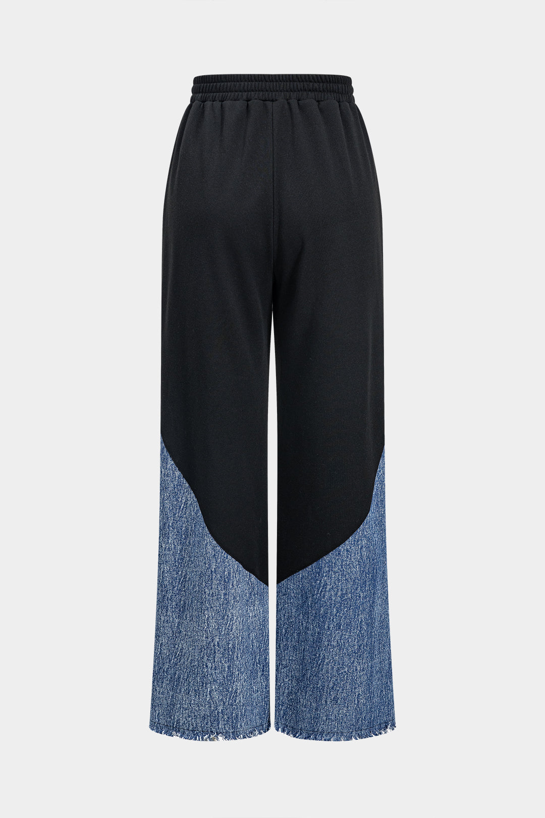 Loose Fit Denim Patchwork Trousers