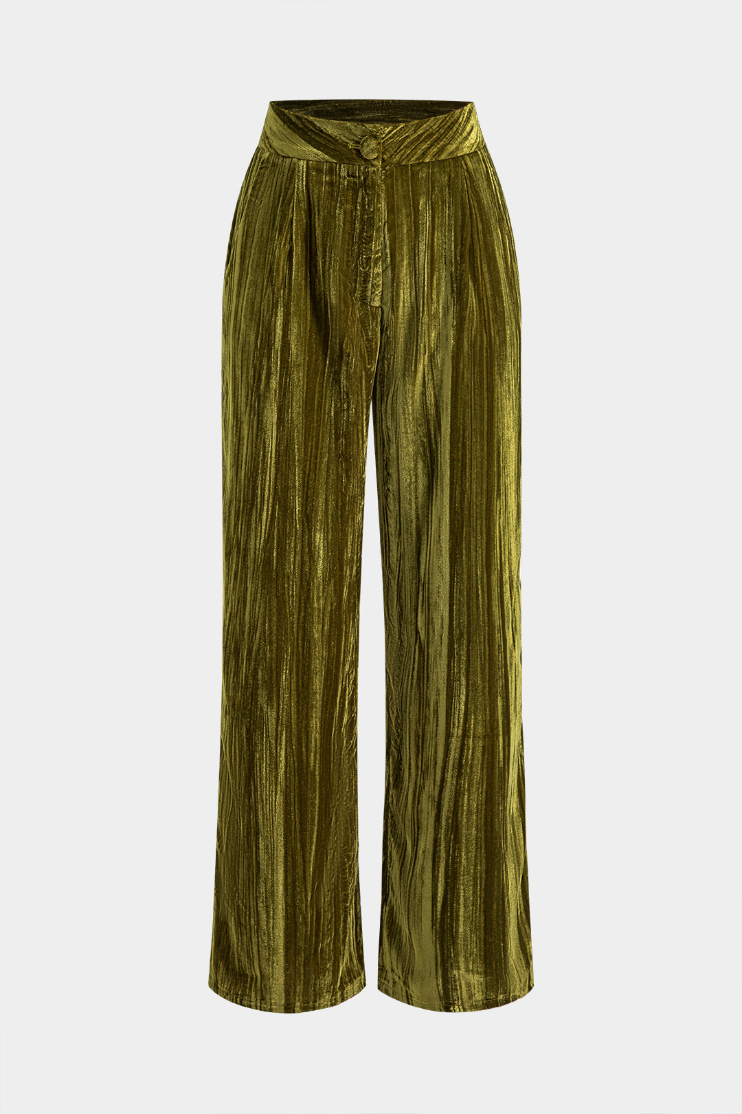 Velvet Pocket Button Trousers in Loose Fit Style