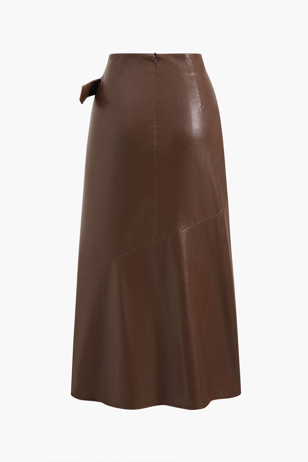 Faux Leather Buckle Skirt with Fitted Style