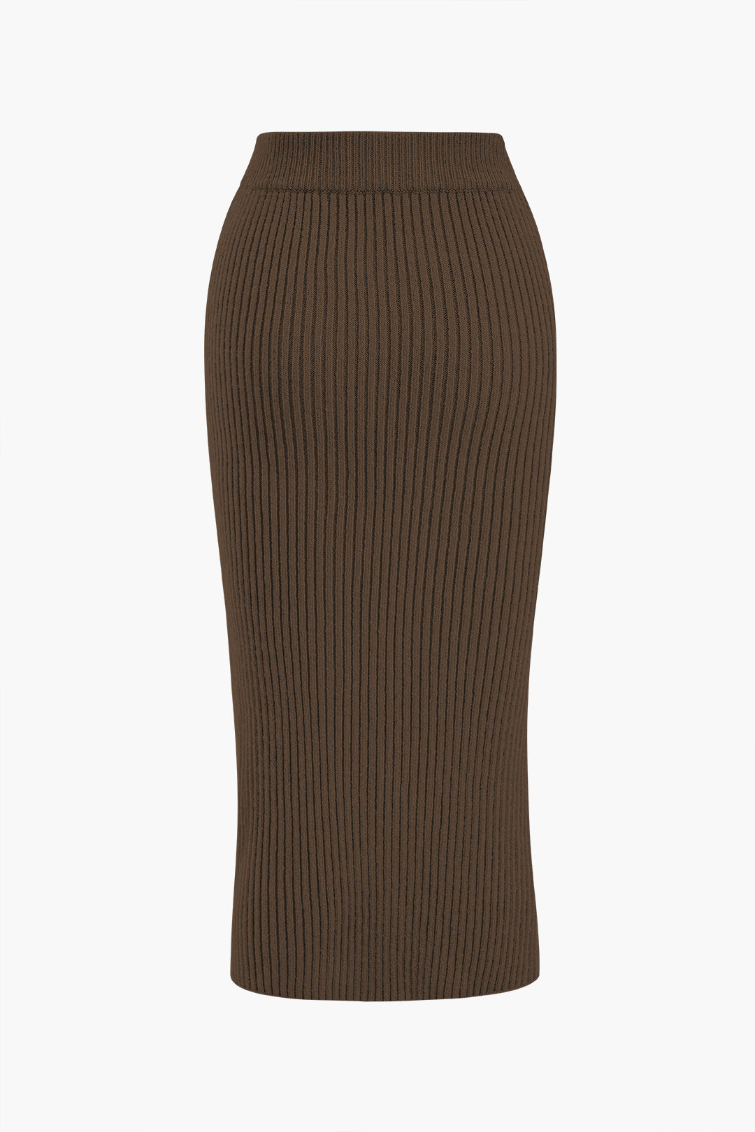 Crossed Sweater Asymmetrical Midi Skirt in Knit Fabric