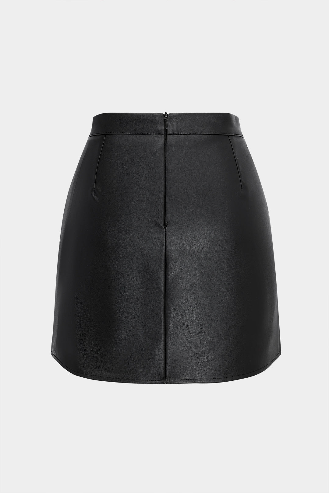 Faux Leather High Waist Ruched Skirt