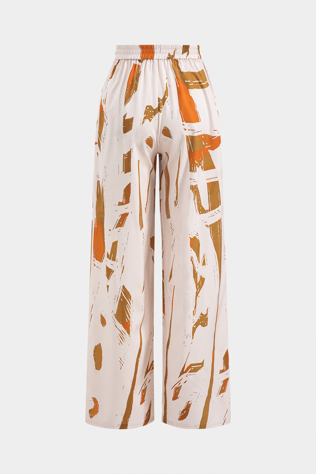 Abstract Print High Waist Trousers for Casual Style