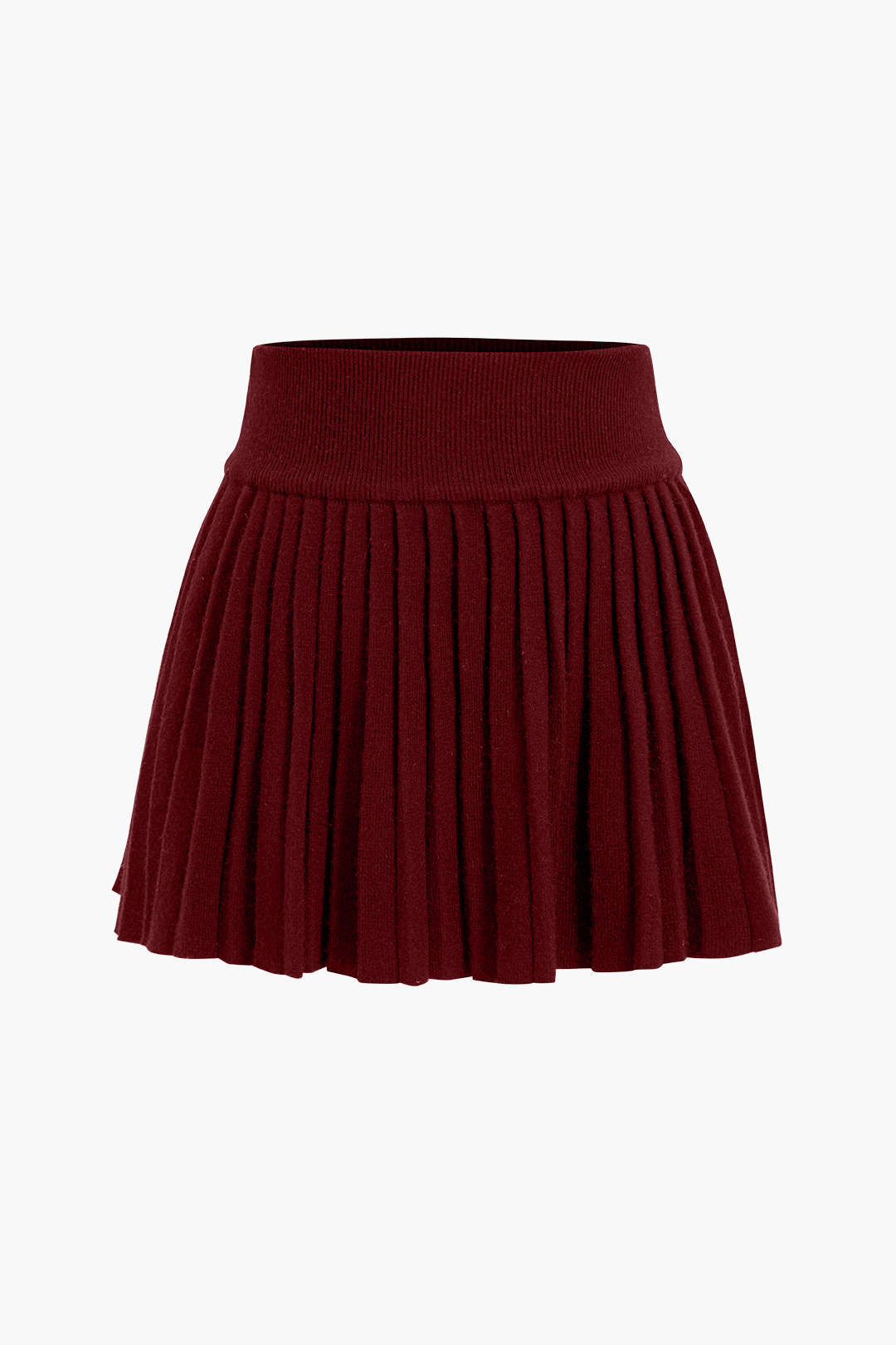 Basic Knit Pleated Skirt in Fitted Style