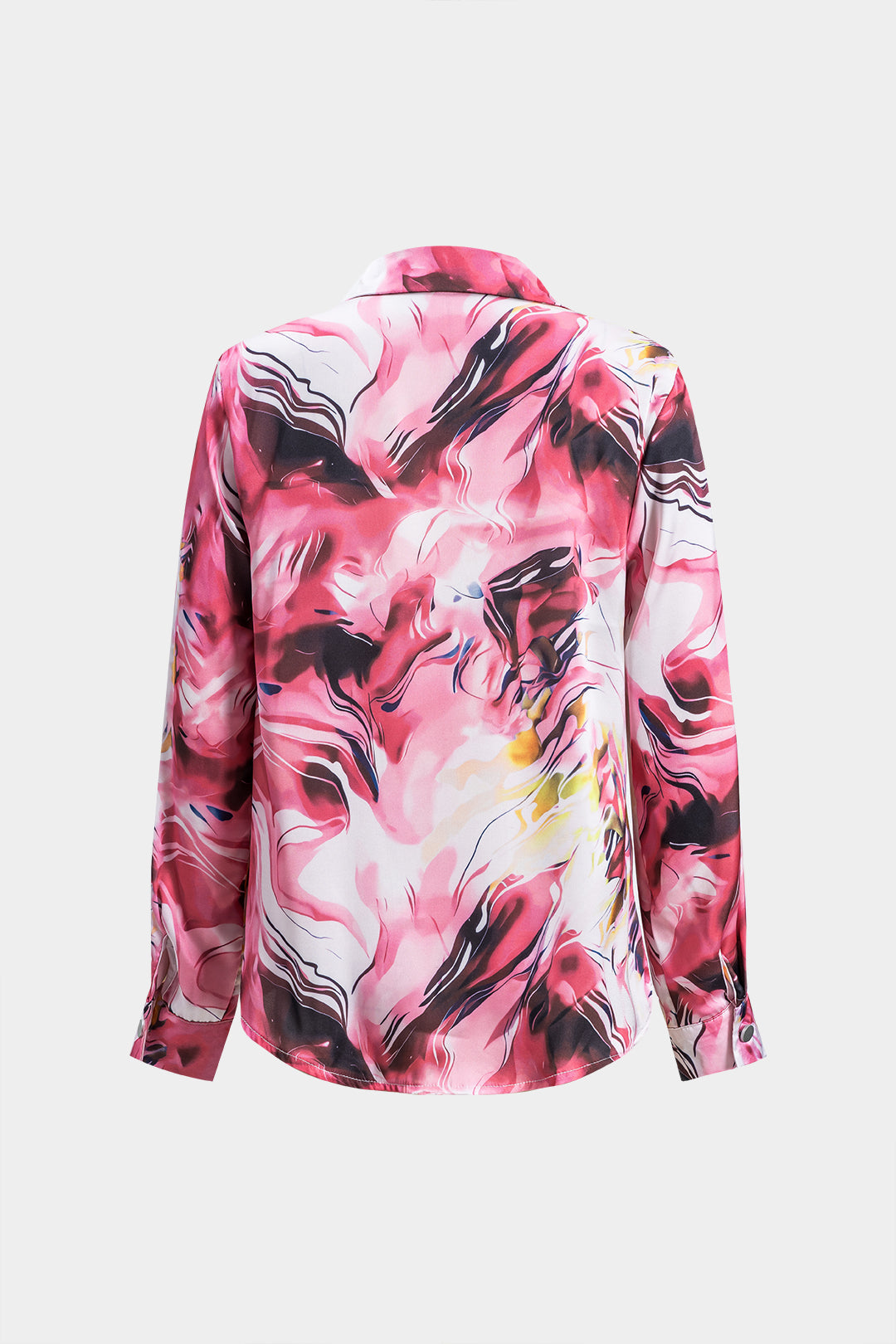 Abstract Print Button Long-Sleeve Casual Shirt