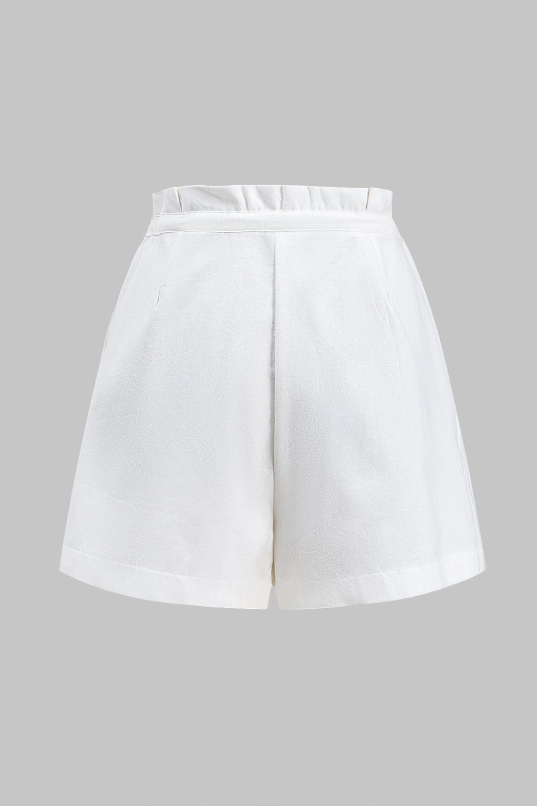 Linen Pleated Tie Front Casual Shorts