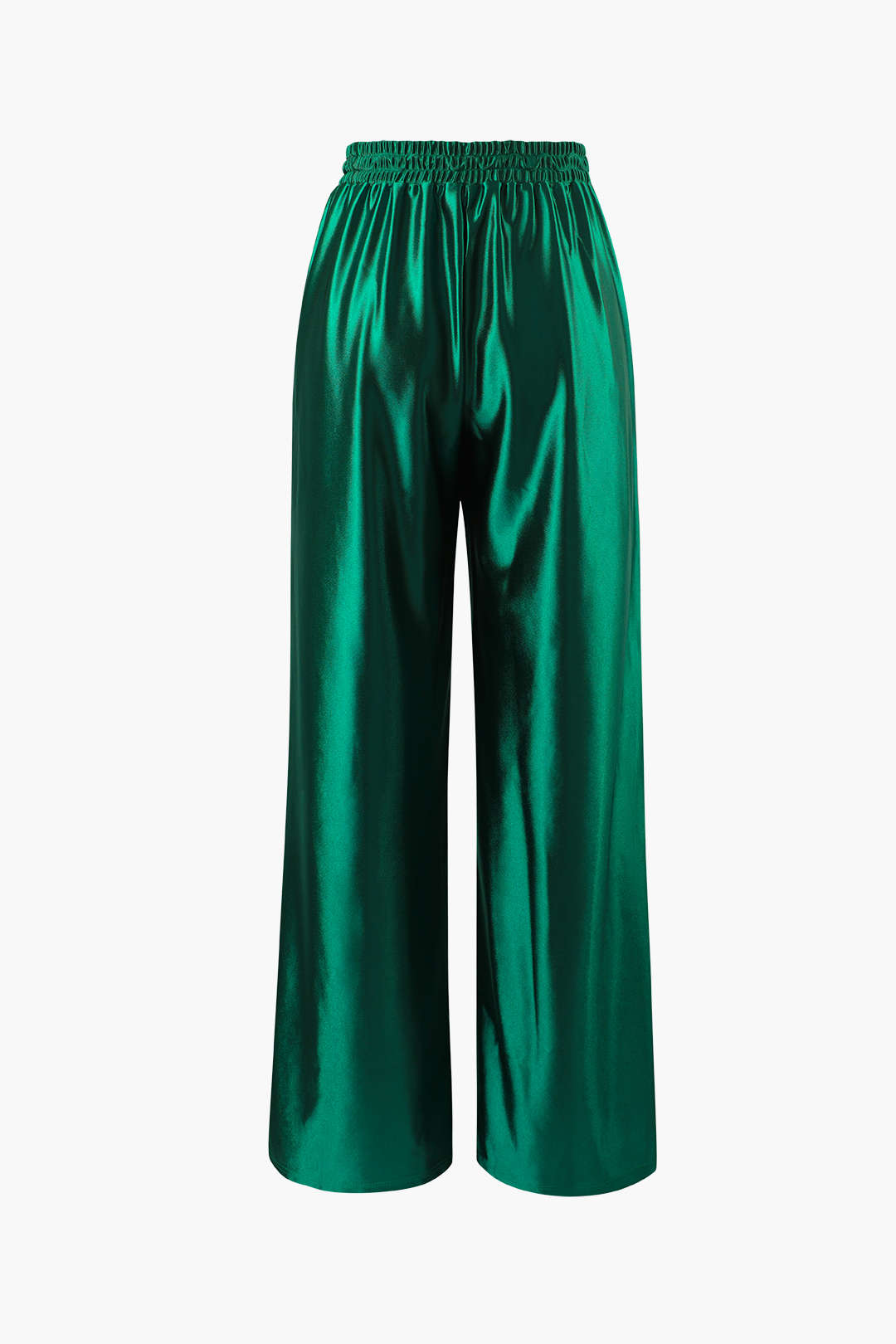 Satin Drawstring Wide Leg Pants for Special Occasions